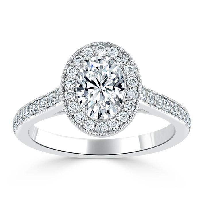 The Aurora — Oval Lab Diamond Tiffany Halo Engagement Ring III