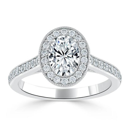 The Aurora — Oval Lab Diamond Tiffany Halo Engagement Ring III