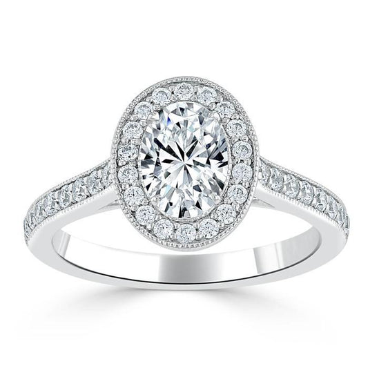 The Aurora — Oval Lab Diamond Tiffany Halo Engagement Ring III