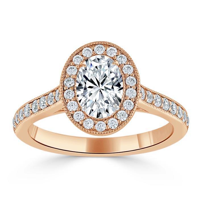 The Aurora — Oval Lab Diamond Tiffany Halo Engagement Ring III