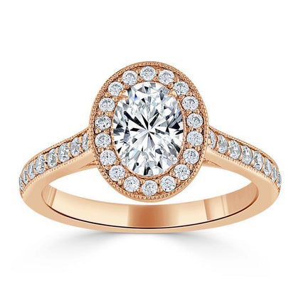 The Aurora — Oval Lab Diamond Tiffany Halo Engagement Ring III