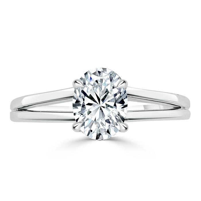 The Olivia — Oval Lab Diamond Split-Shank Solitaire Engagement Ring
