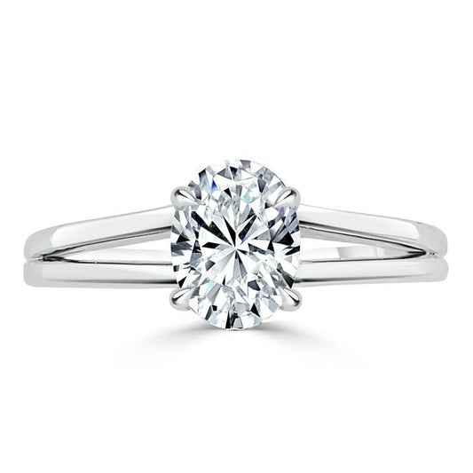The Olivia — Oval Lab Diamond Split-Shank Solitaire Engagement Ring