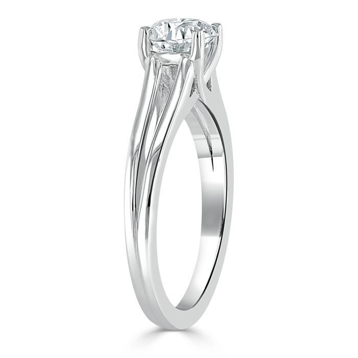 The Olivia — Oval Lab Diamond Split-Shank Solitaire Engagement Ring