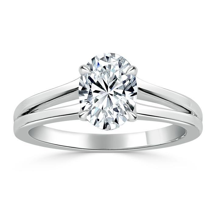 The Olivia — Oval Lab Diamond Split-Shank Solitaire Engagement Ring