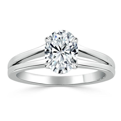 The Olivia — Oval Lab Diamond Split-Shank Solitaire Engagement Ring