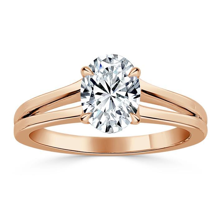 The Olivia — Oval Lab Diamond Split-Shank Solitaire Engagement Ring