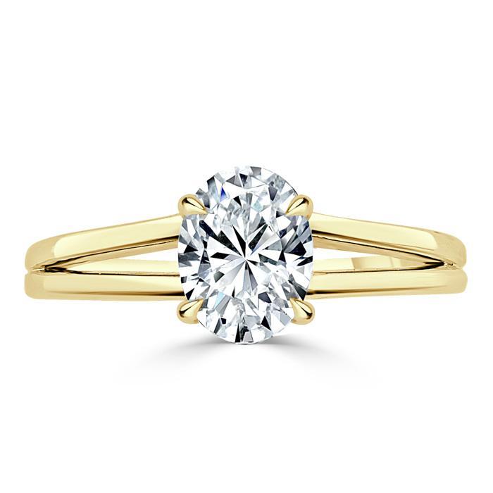 The Olivia — Oval Lab Diamond Split-Shank Solitaire Engagement Ring