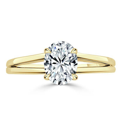 The Olivia — Oval Lab Diamond Split-Shank Solitaire Engagement Ring