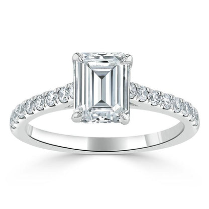 The Isla — Emerald Lab Diamond Solitaire Engagement Ring V