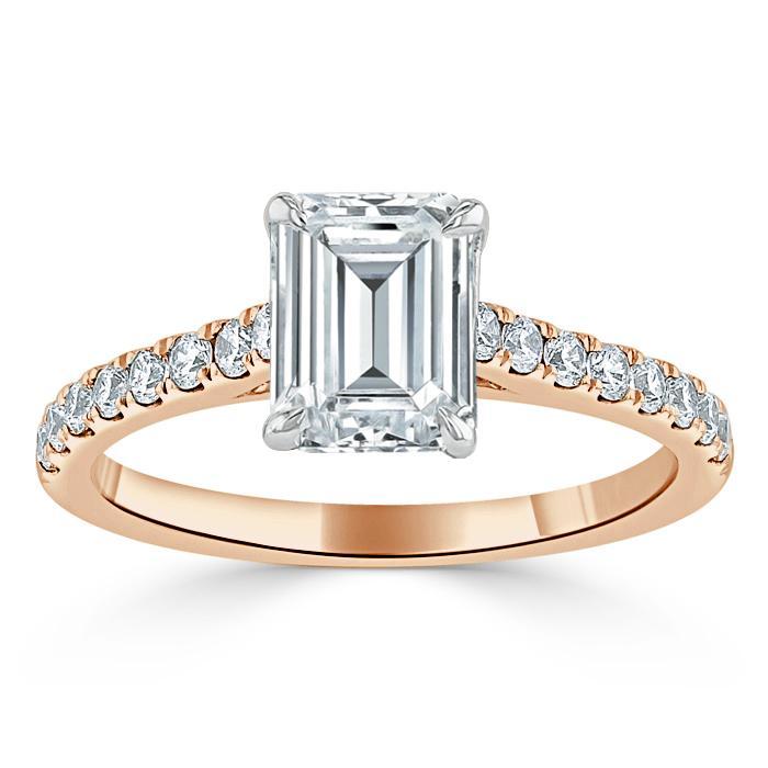 The Isla — Emerald Lab Diamond Solitaire Engagement Ring V