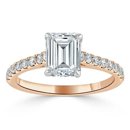 The Isla — Emerald Lab Diamond Solitaire Engagement Ring V