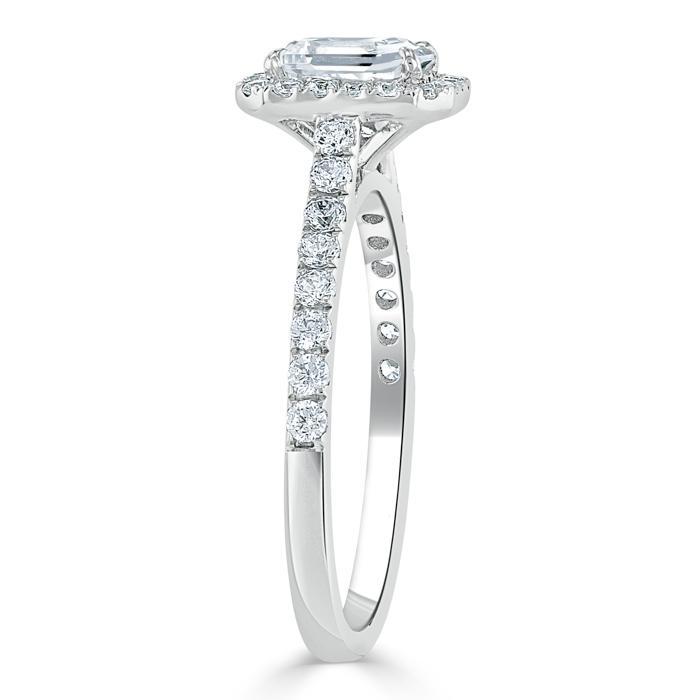 The Aurora — Emerald Lab Diamond Halo Engagement Ring IV