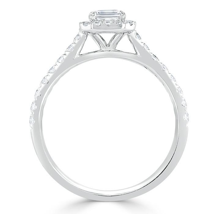 The Aurora — Emerald Lab Diamond Halo Engagement Ring IV