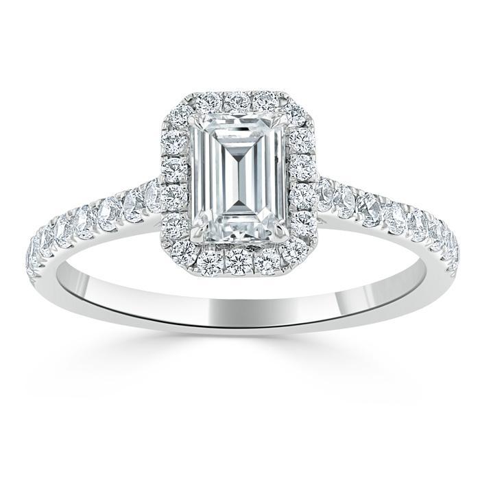 The Aurora — Emerald Lab Diamond Halo Engagement Ring IV