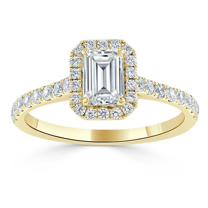 The Aurora — Emerald Lab Diamond Halo Engagement Ring IV