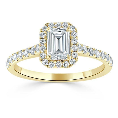 The Aurora — Emerald Lab Diamond Halo Engagement Ring IV