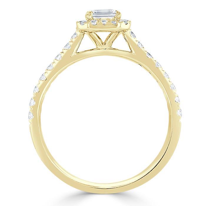 The Aurora — Emerald Lab Diamond Halo Engagement Ring IV