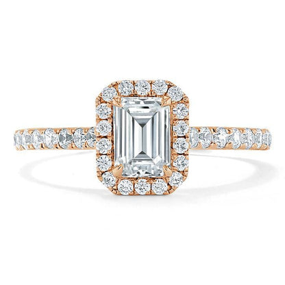 The Aurora — Emerald Lab Diamond Halo Engagement Ring IV