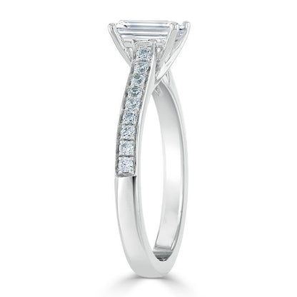 The Isla — Emerald Lab Diamond Solitaire Engagement Ring IV