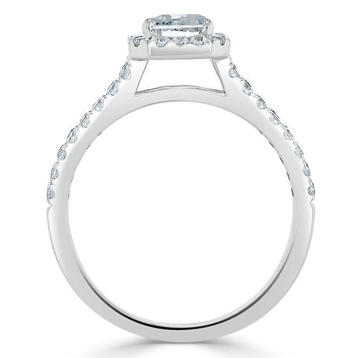 The Olivia — Emerald Lab Diamond Split-Shank Halo Engagement Ring
