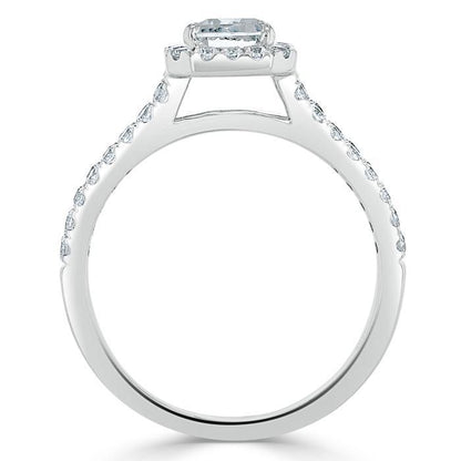 The Olivia — Emerald Lab Diamond Split-Shank Halo Engagement Ring