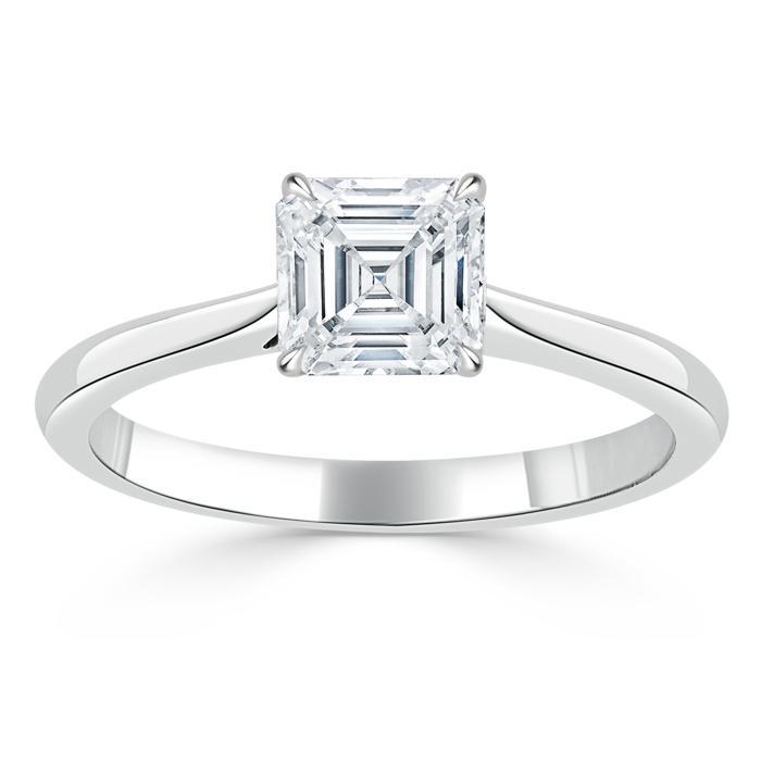 The Eva — Asscher Lab Diamond Solitaire Engagement Ring VI
