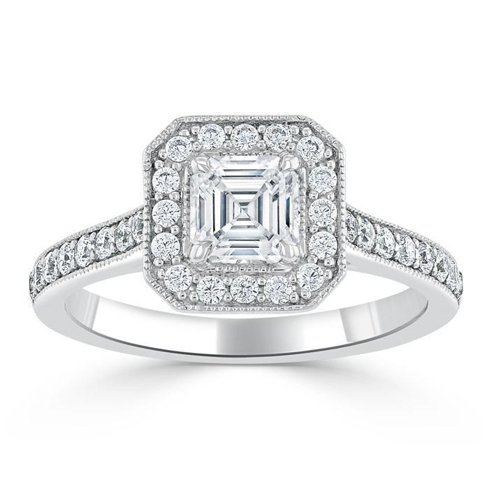 The Aurora — Asscher Lab Diamond Halo Engagement Ring II