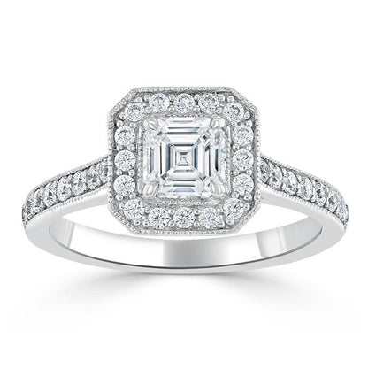 The Aurora — Asscher Lab Diamond Halo Engagement Ring II