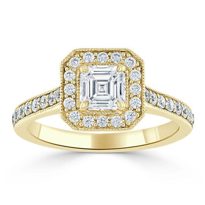 The Aurora — Asscher Lab Diamond Halo Engagement Ring II