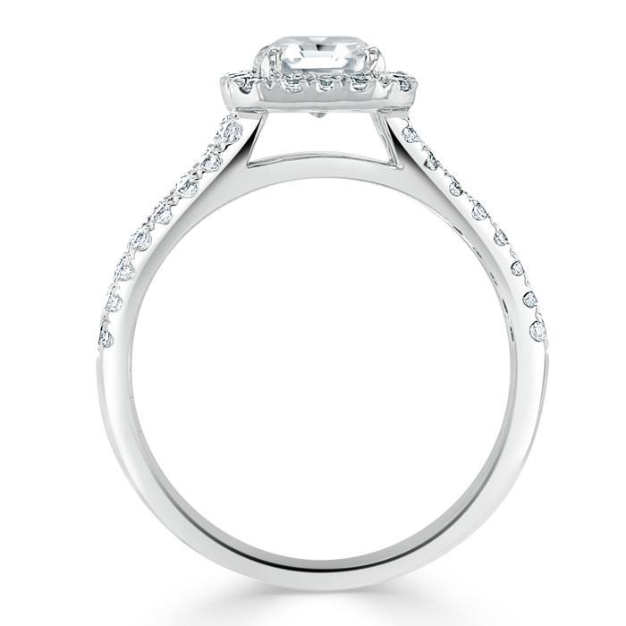 The Olivia — Asscher Lab Diamond Split-Shank Halo Engagement Ring