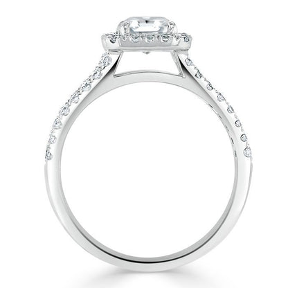 The Olivia — Asscher Lab Diamond Split-Shank Halo Engagement Ring