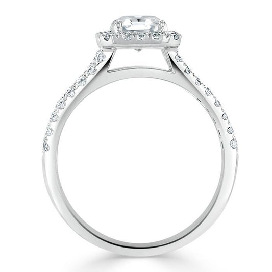 The Olivia — Asscher Lab Diamond Split-Shank Halo Engagement Ring