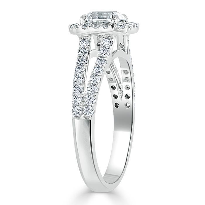 The Olivia — Asscher Lab Diamond Split-Shank Halo Engagement Ring