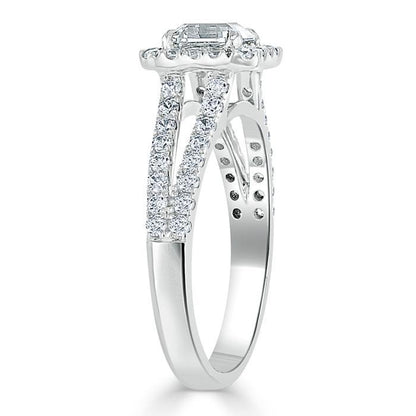The Olivia — Asscher Lab Diamond Split-Shank Halo Engagement Ring