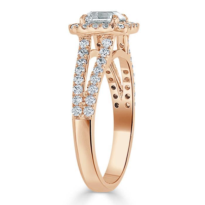 The Olivia — Asscher Lab Diamond Split-Shank Halo Engagement Ring