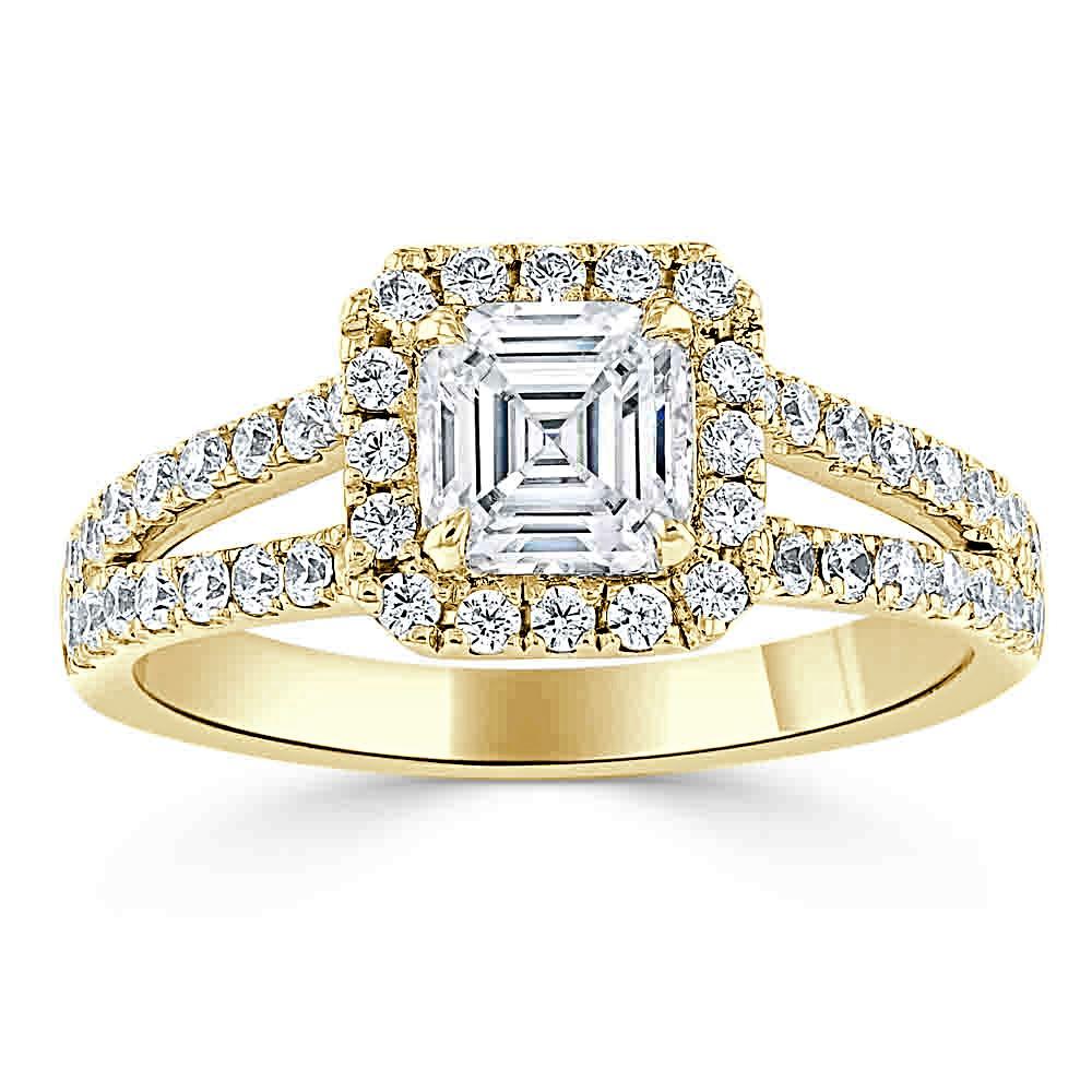 The Olivia — Asscher Lab Diamond Split-Shank Halo Engagement Ring