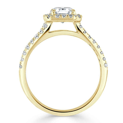 The Olivia — Asscher Lab Diamond Split-Shank Halo Engagement Ring
