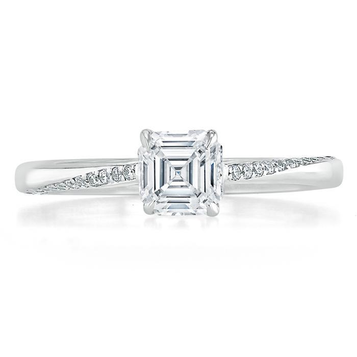 The Eva — Asscher Lab Diamond Solitaire Engagement Ring V