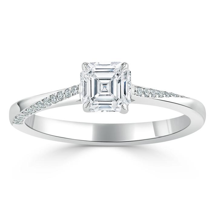 The Eva — Asscher Lab Diamond Solitaire Engagement Ring V
