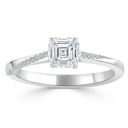 The Eva — Asscher Lab Diamond Solitaire Engagement Ring V