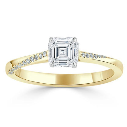 The Eva — Asscher Lab Diamond Solitaire Engagement Ring V