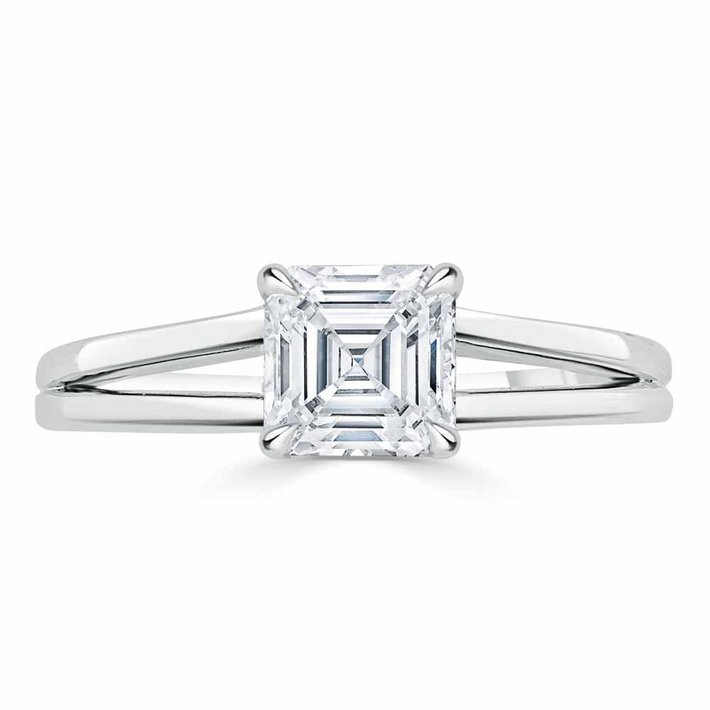 The Olivia — Asscher Lab Diamond Split-Shank Solitaire Engagement Ring