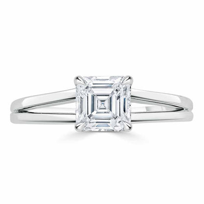The Olivia — Asscher Lab Diamond Split-Shank Solitaire Engagement Ring