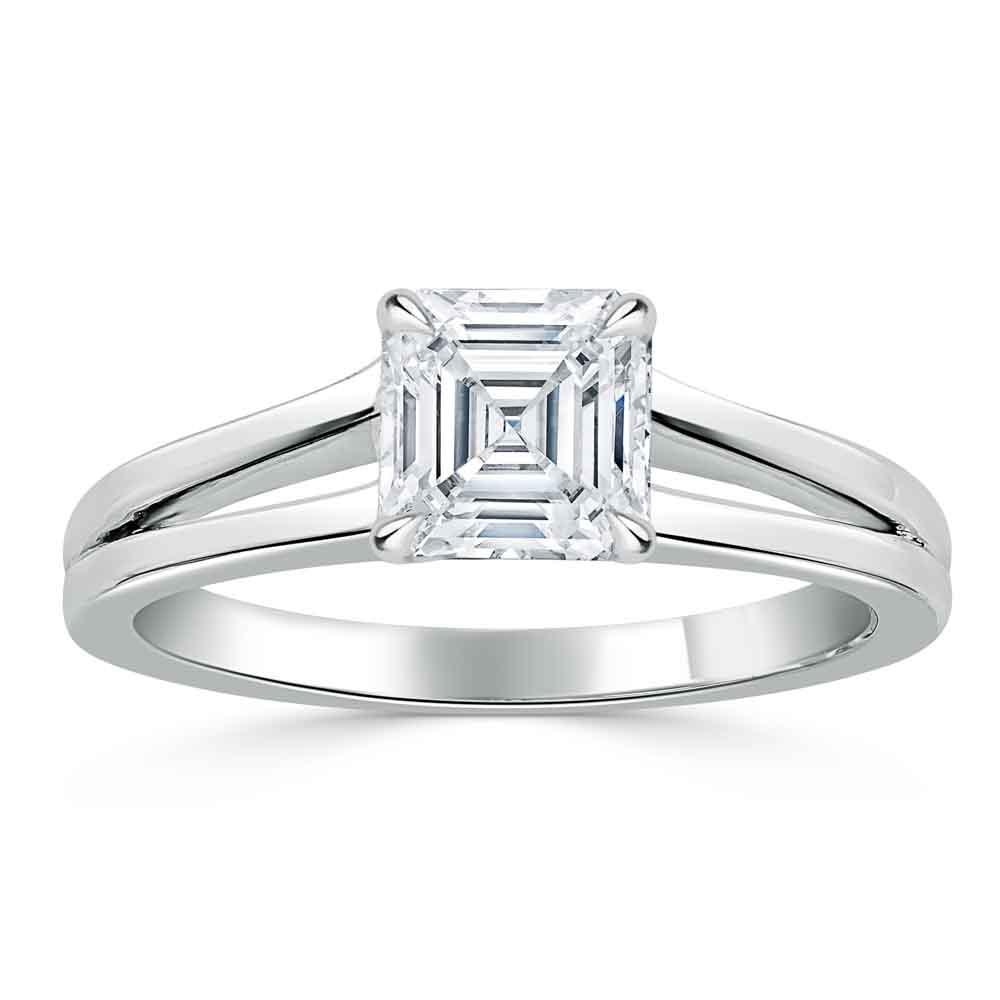 The Olivia — Asscher Lab Diamond Split-Shank Solitaire Engagement Ring