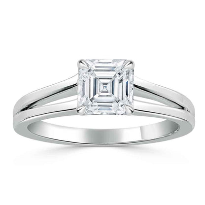 The Olivia — Asscher Lab Diamond Split-Shank Solitaire Engagement Ring