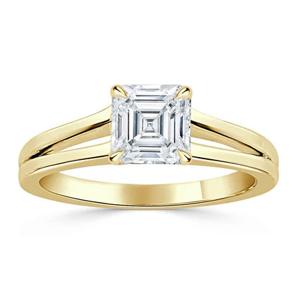 The Olivia — Asscher Lab Diamond Split-Shank Solitaire Engagement Ring