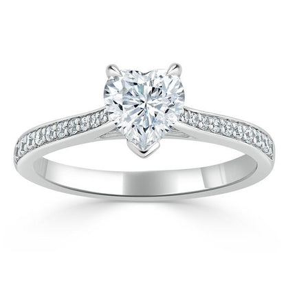 The Rose — Heart Lab Diamond Solitaire Engagement Ring III