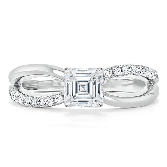 The Eva — Asscher Lab Diamond Solitaire Engagement Ring III
