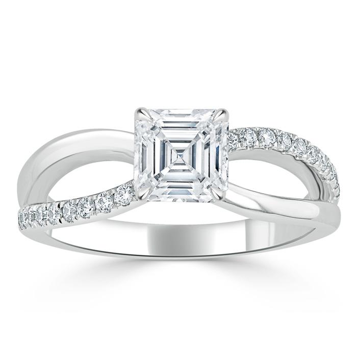 The Eva — Asscher Lab Diamond Solitaire Engagement Ring III